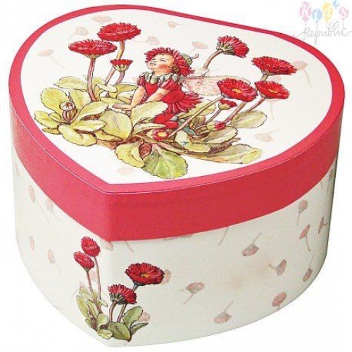 Музична скринька Серце, Квіткова Фея, з червоними маргаритками, Trousselier™, Франція (S30107)