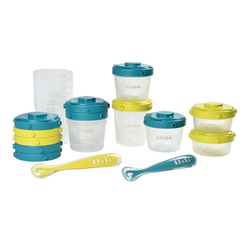 Set of 12 Beaba plastic containers for food storage