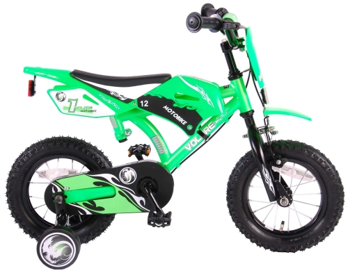 Детский велосипед Motorbike 12 зеленый, Volare, 61207-CH-IT 3-5 лет