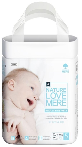 Baby Panty Diapers Magic Slim Fit, Nature Love Mere, Size XL [10-14 kg] 20pcs