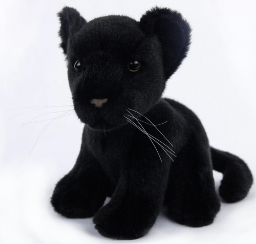 Realistic Plush Toy Baby black panther, 18 cm, art. 3426