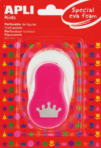 Apli Kids™ | Дірокол фігурний для паперу у формі корони, рожевий, Іспанія (13300)