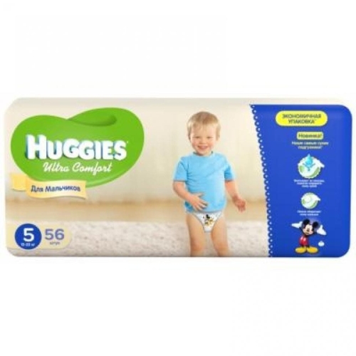 Подгузники для мальчиков Huggies Ultra Comfort 5 Mega 56 шт (5029053543635)