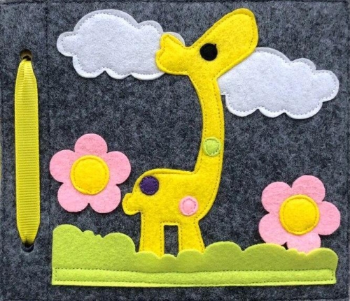Marmetil™ | Felt educational book Giraffe (mini) 15x13 cm