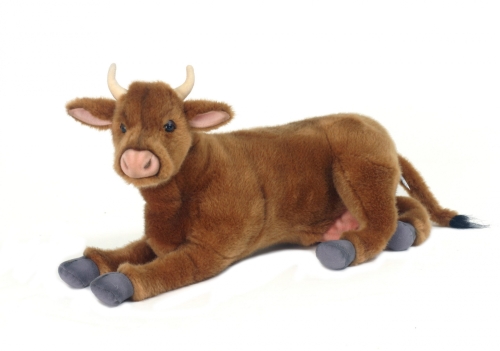 Plush Toy Cow that lies, Hansa, brown, 44 cm, art. 5550