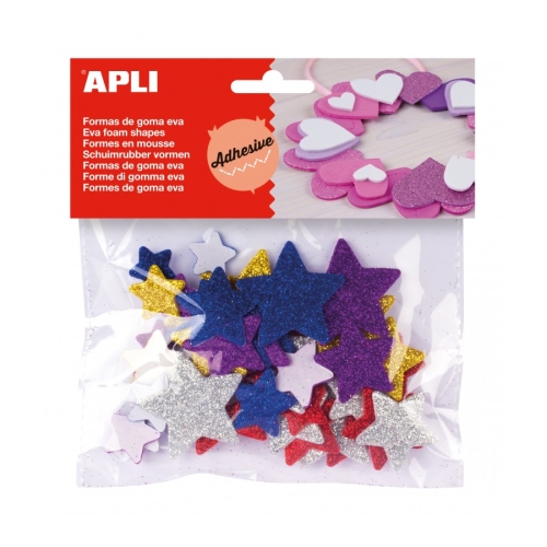 Самоклеящиеся звезды Apli Kids с металлическим блеском 50 шт. (13485)