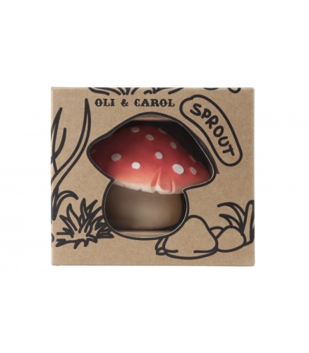 Игрушка прорезыватель для зубов Грибочек Спрут, Oli&Carol, натуральный каучук / Игрушки для купания № 2