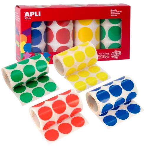 Apli Kids™ | Набор лент с цветными наклейками, 33 мм, 4 шт., Испания (14769)