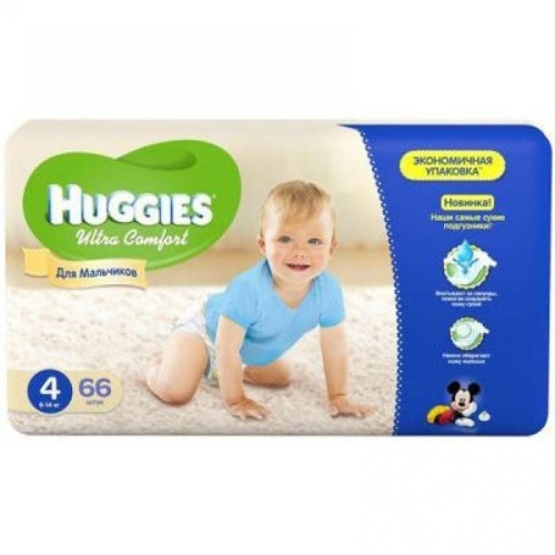 Подгузники для мальчиков Huggies Ultra Comfort 4 Mega 66 шт (5029053543611)