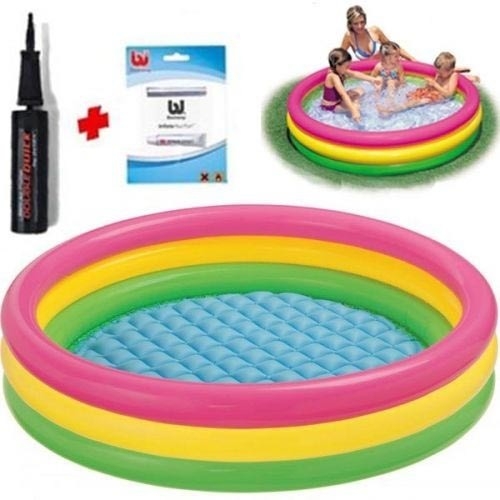Kid inflatable pool 147x33cm Intex Rainbow (57422) 299l, from 2 years old,