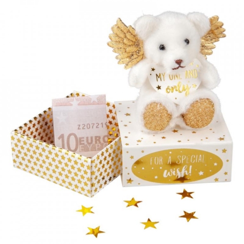 Подарочный набор с коробочкой-сюрпризом Мишка-ангел My One and Only, Gold WISH FULFILLER