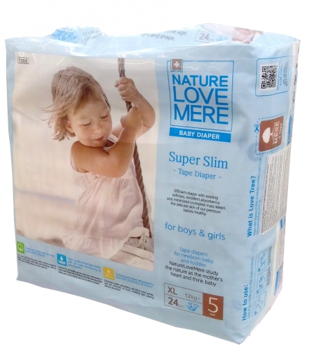 Подгузники детские Super Slim, Nature Love Mere, Размер XL [12+ kg] 24шт / Подгузники № 2