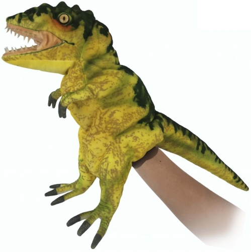 Тираннозавр Рекс зеленый Hansa 50 см, реалистичная мягкая игрушка на руку (7766)