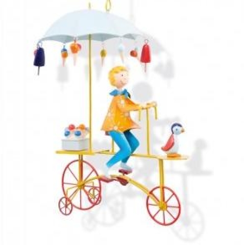 Ice Cream Man in Orange Frock Coat Loiseau Bateau™ Triplet, Nursery Hanging Decoration