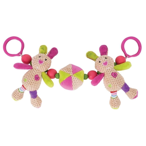 Развивающая игрушка для малышей на колыбель, Bigjigs Toys, розовая, арт. BB541