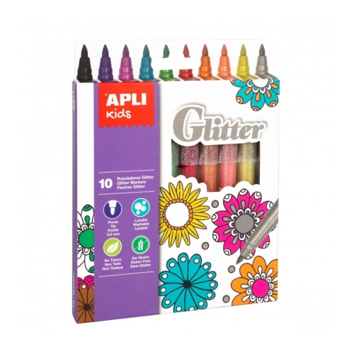 Apli Kids Glitter Markers 10 Colors (18218)