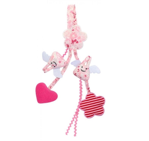 Trousselier™ | Stroller harness and pacifier holder, pink flowers (V135299) France