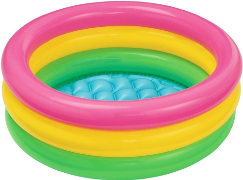 Kid inflatable pool 86x25cm Rainbow 68l, from 1 to 3 years Intex (58924)