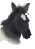 Plush Toy Black stallion height 40cm, Hansa (6526)