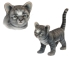 Plush Toy Gray kitten standing 30 cm long, Hansa (6574)