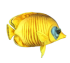 Plush toy Blue-cheeked butterfly fish, length 27cm, Hansa (8794)