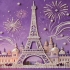Picture with pearls Strateg Eiffel Tower 20x20 (ZZH2020-2)