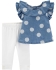 Carters Комплект дитячий топ та штани Горошки 12M (72-76 см)