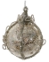 Скляна новорічна куля антична, Shishi, з намистинами та мішурою, 8 см, арт. 52066