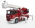 Large fire truck Scania, Bruder, R-series, with ladder and water pump, light, sound, art. 03590
