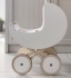 Toy stroller for SABO Concept dolls (white, wood)
