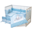 Bed set for baby bed Veres Summer Bunny blue (6 units), art. 217.04