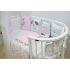 Ovalbed® Crib set Mint Pink Animals