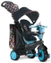 Kid bike with a handle and a canopy, 3-wheel Boutique 4 in 1 black-blue, Smart Trike, Israel